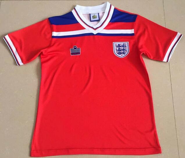 1980 England Retro Red Away Kit Soccer Jersey